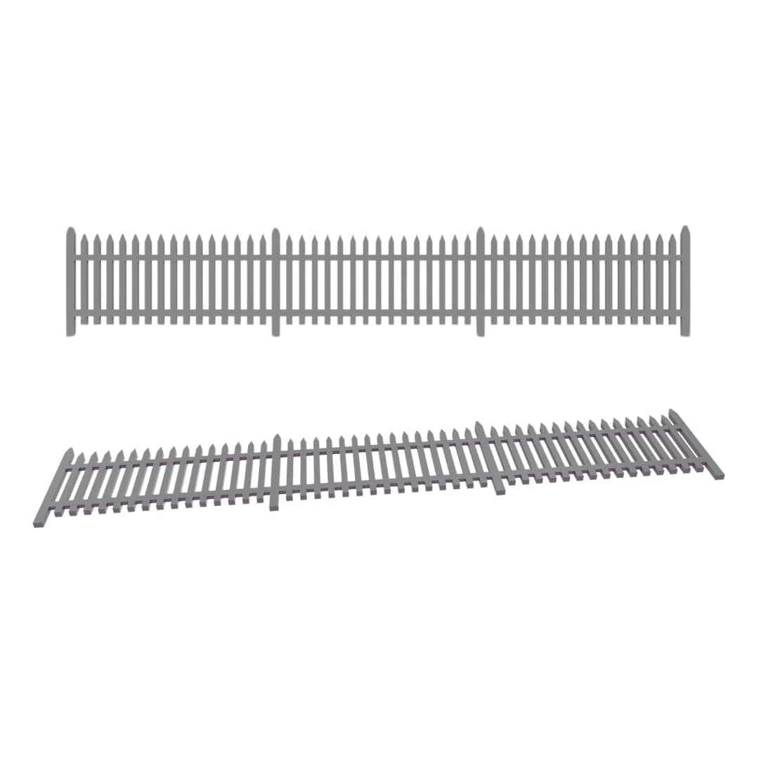 1:76 OO Gauge Security Iron Industrial Fencing Scenery Miniature Modelling Panel Pack UK Model Railway - Silver Grey