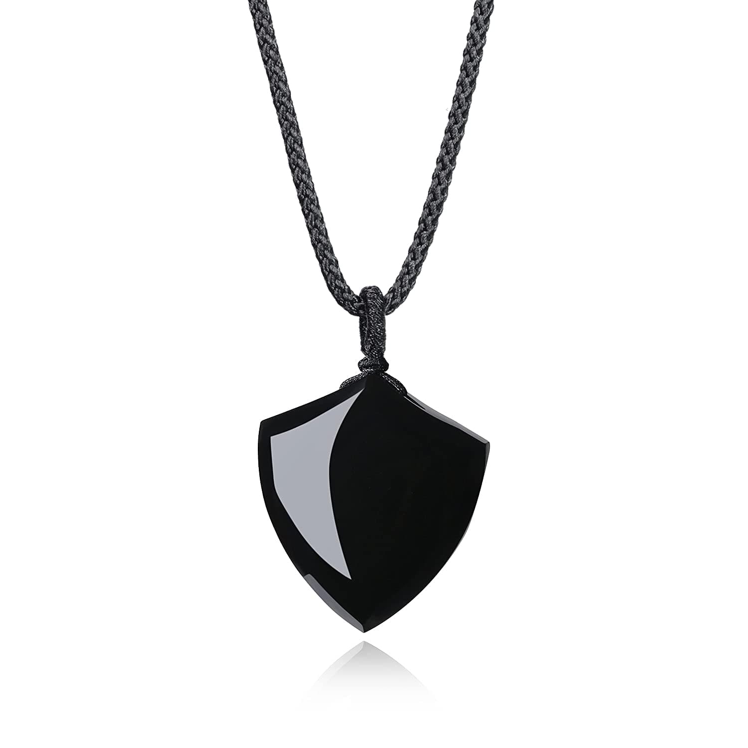 Black Obsidian Necklace for Men Shield Protection Necklace Crystal Necklace for Men Women