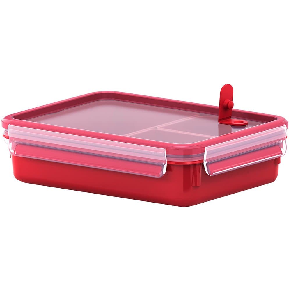 ESMA Emsa Clip & Micro rect, 1.20 L with Inserts, Red, 36.8 x 17.7 x 23.5 cm