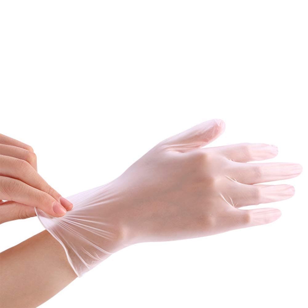 Free Vinyl Disposable Gloves for Non-Medical Use Clear Industrial Grade Gloves Non-Sterile Disposable Latex Free, L-100 Gloves