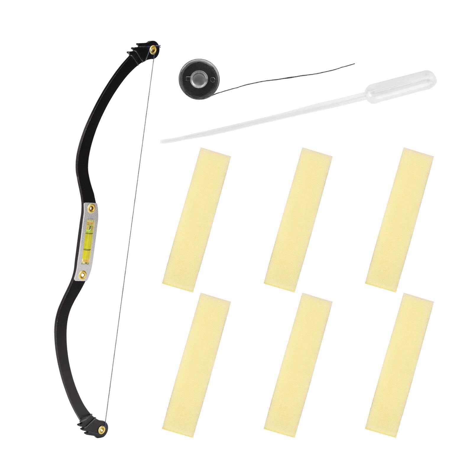 ATOMUS Eyebrow Tattoo Bow Mapper with Strings Sponges Ink Dropper Microblading Metal Brow Drawing Mapper Ruler Marker Measuring Mapping Positioning Tool Set (Black)