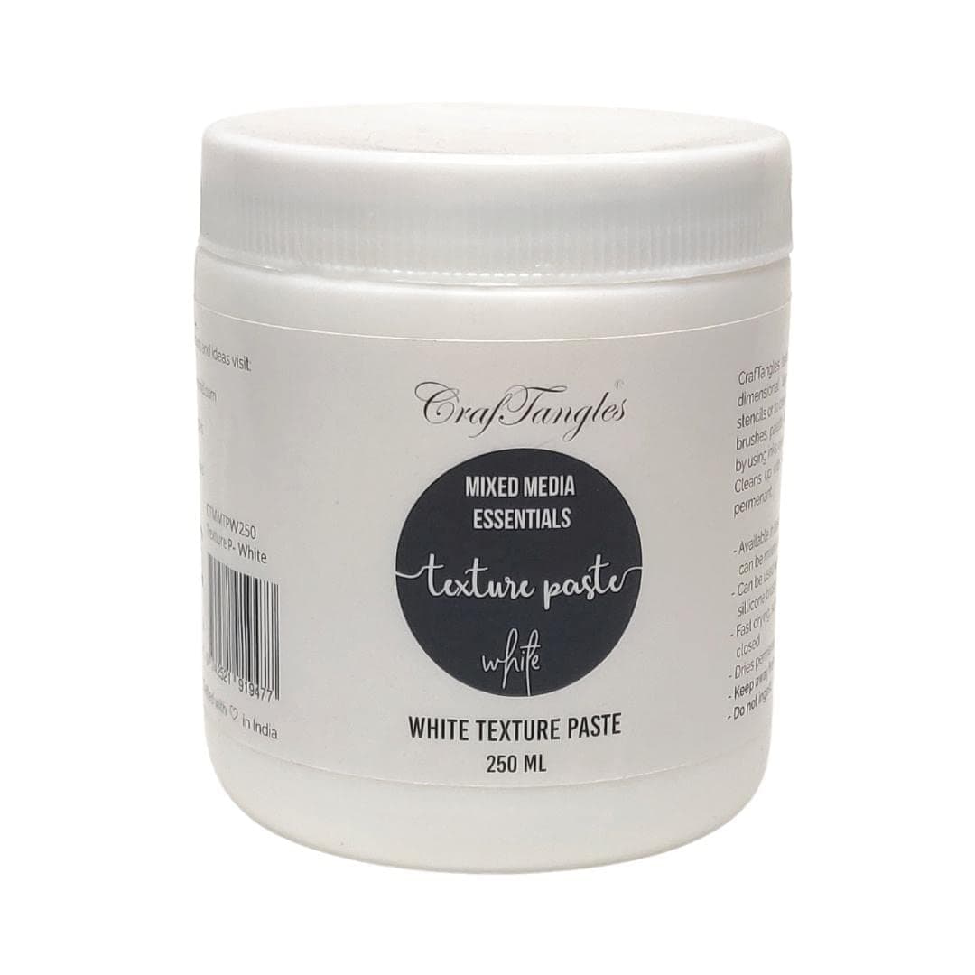 CrafTangles Texture Acrylic Paste - White (250 ml), For Art and Craft, Non Toxic, Made in India, Artist Grade, Add Texture to Art, CTMMTPW250