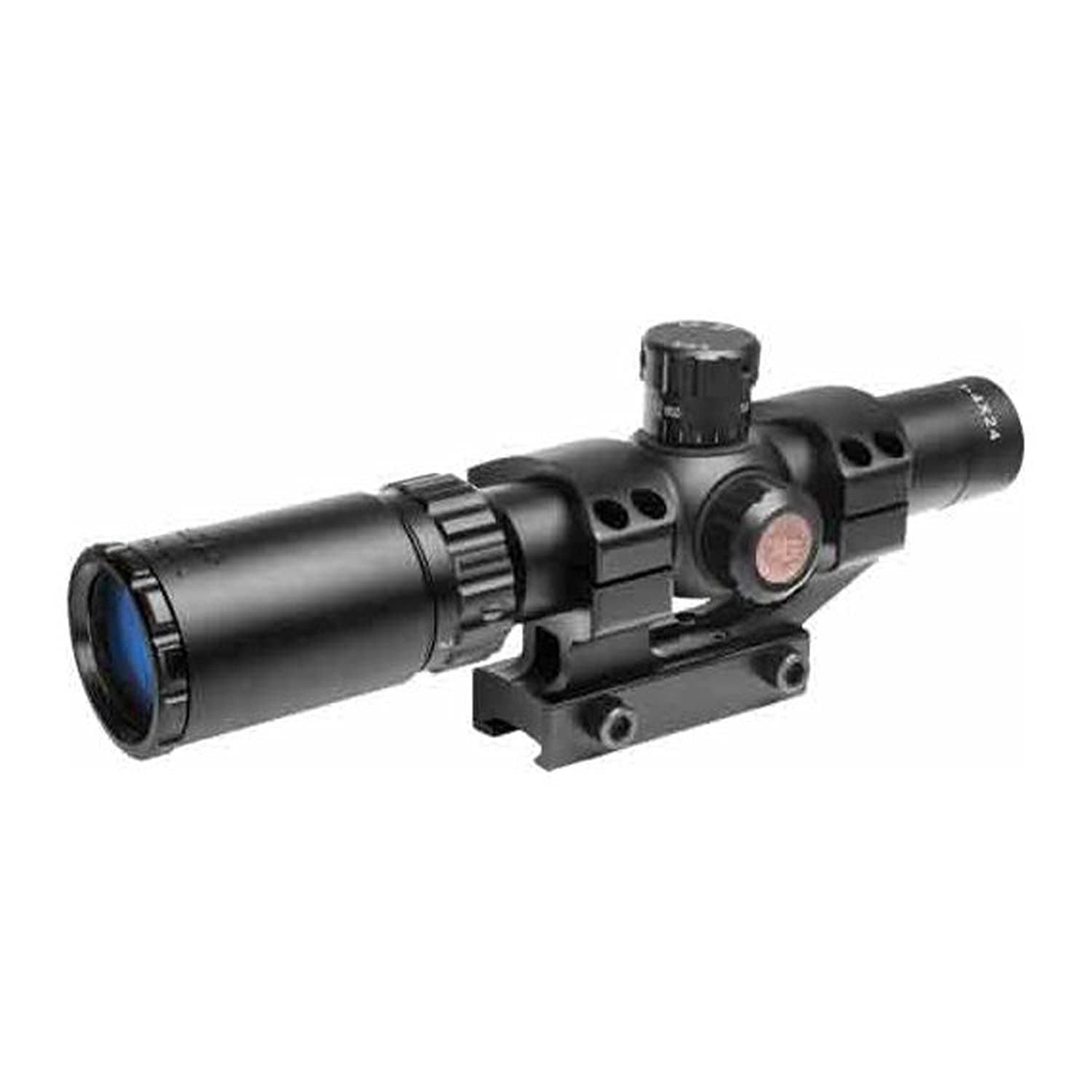 Tru-Brite 30 Series 1-6 x 24mm Tactical Hunting Shooting Durable Waterproof Fogproof Shock Resistant 30mm Aluminum Tube Dual-Color Illuminated Reticle Riflescope Flip-Up Lens Caps Included
