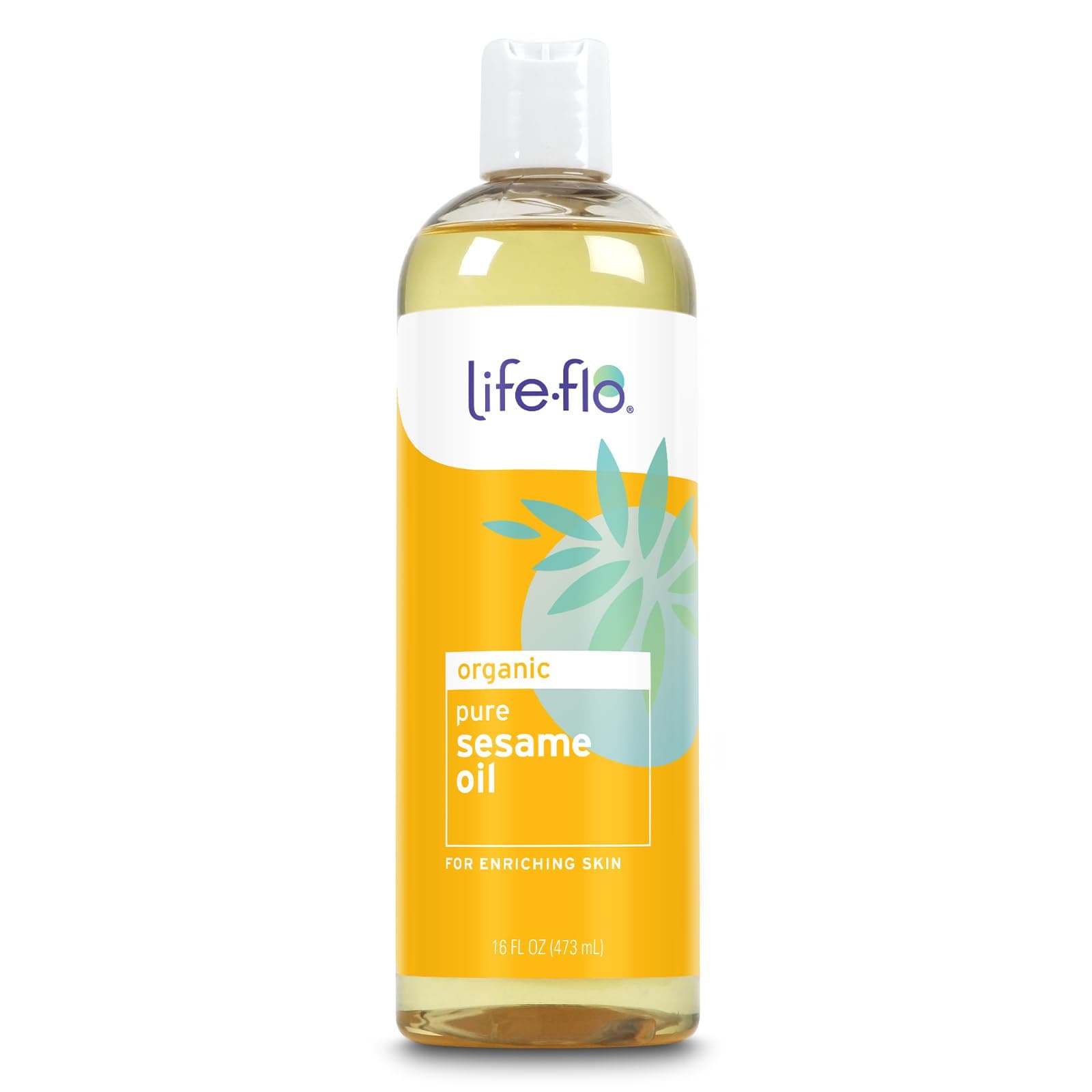 Life-Flo Pure Sesame Oil | Certified Organic, Cold Pressed, Food Grade & Hexane Free | For Skin, Face, Body & Massage Therapy | 16 fl. Oz.