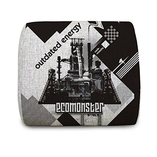 Ilyzone Memory Foam Vintage Style Black & White Cotton Linen Fabric Pillow With Machine Lower Back Cushion Support Car Seats, Office Seats,Sofa