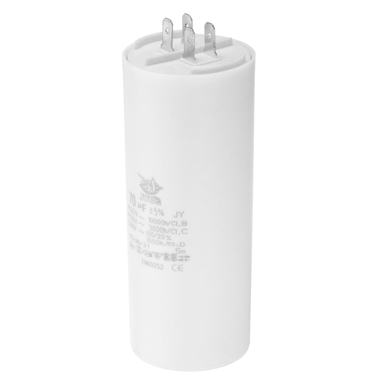 PATIKIL CBB60 70uf Running Capacitor,AC 450V 4 Pins 50/60Hz Double Insert Cylinder Bottom for Air Conditioning,Water Pump,Fan Motor Star 125 x 50mm