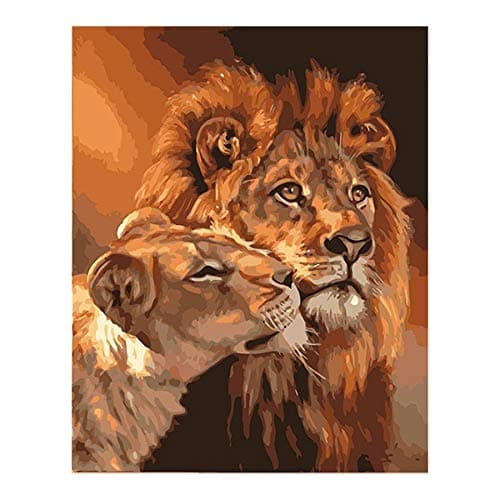 Paint by Numbers DIY Canvas Painting Kits for Adults & Kids Coloring Picture by Numbers Landscape Pattern with 3 Brushes & Bright Colors (B)