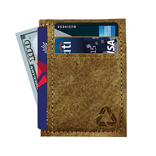 Green Banana Paper Slim Minimalist Wallet, Front Pocket Card Holder Non-Leather and Vegan-Friendly