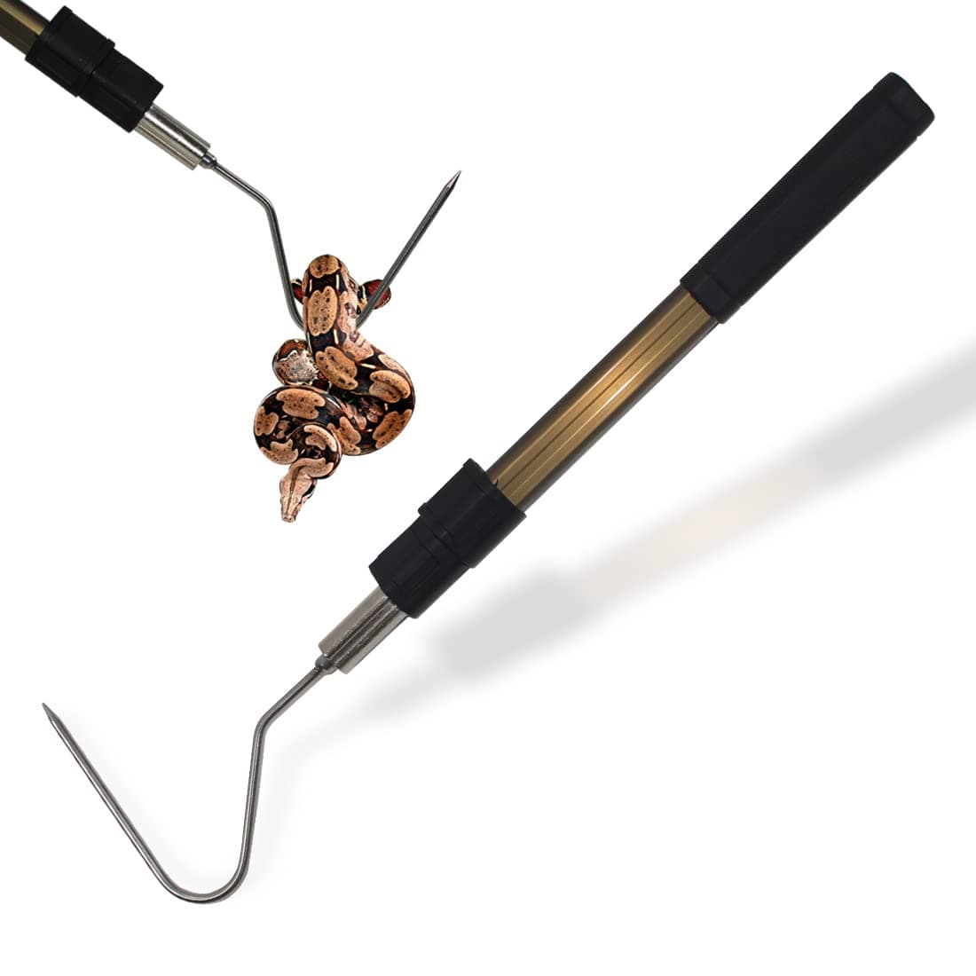 41.6" Snake Hook Reptile Catcher Stick Tongs Rattlesnakes Grabber Pick-up Handling Tool Kit for Catching Controlling or Moving Python Copperhead