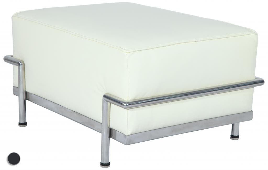 Stylesimo LC3 Ottoman/Stool in Top White Italian Leather