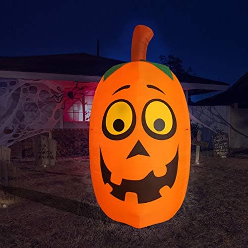 Jumbo Giant 10 Foot Tall Halloween Inflatable Silly Funny Cute Pumpkin Lights Lighted Blowup Party Decoration for Outdoor Indoor Home Garden Family LED Prop Yard Blow Up Lawn Decorations