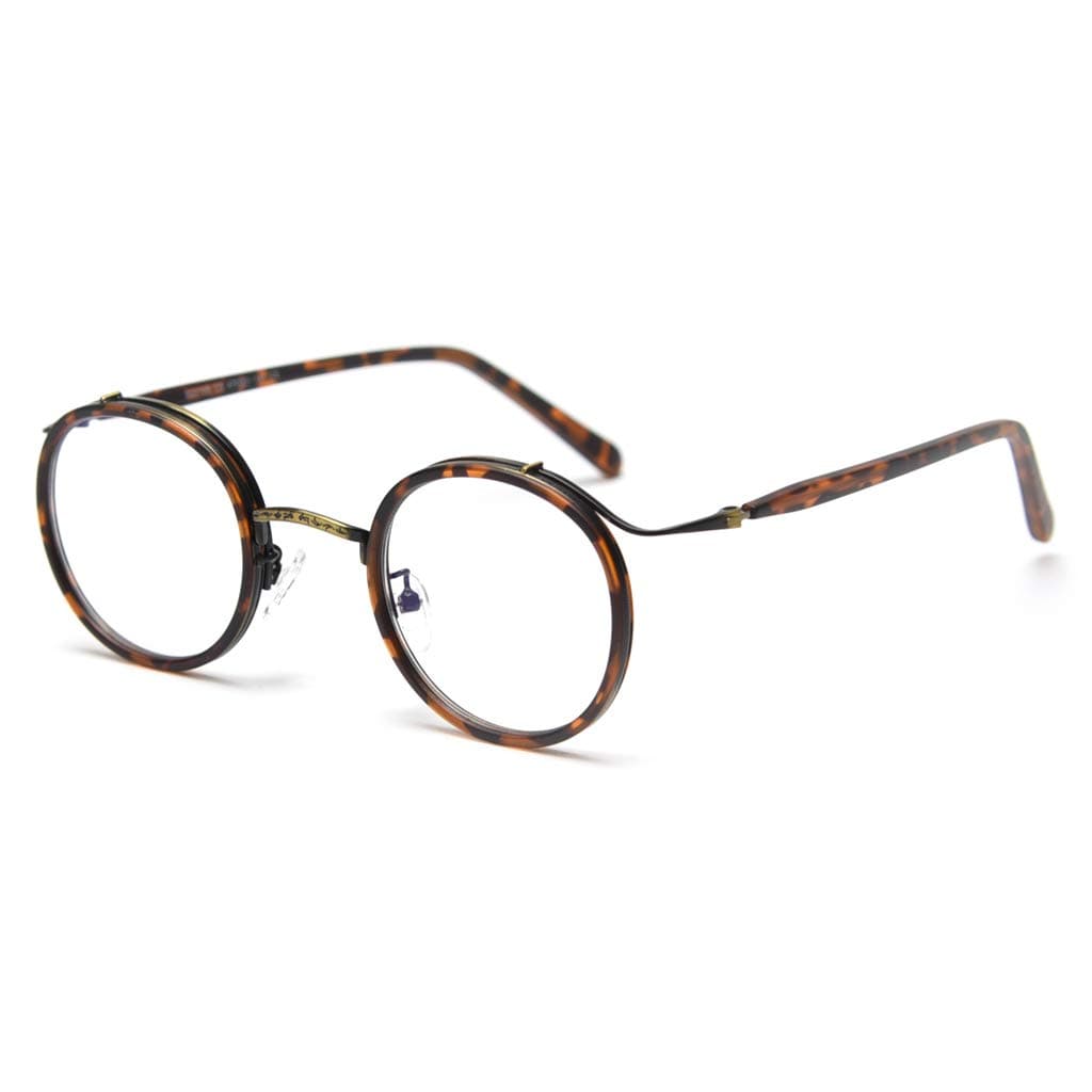 Retro Style Vintage Round Glasses Frame Acetate Clear Lens Optical Eyewear