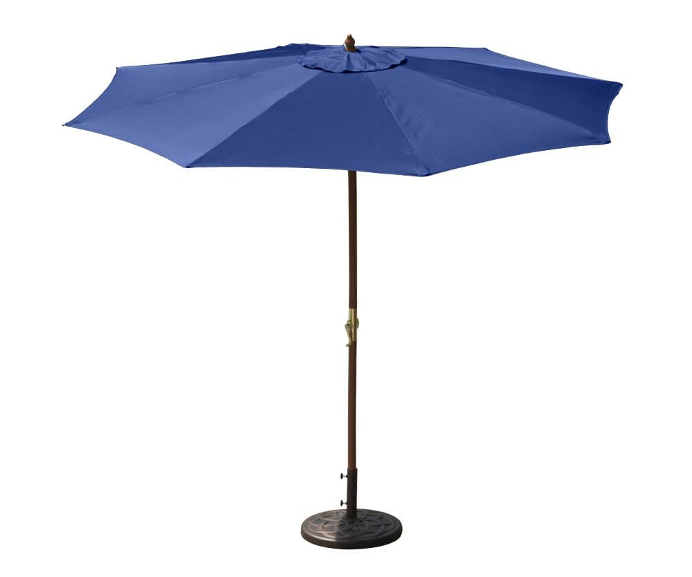 Budge Industries PATUW2301B Juniper Wood Patio Umbrella with Crank Lift, 9-Feet, Navy
