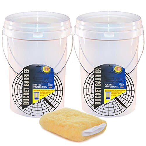 D-Ашлам 2 Car Wash Buckets & Barriers - Swirl Free Wash Solution - Mitt