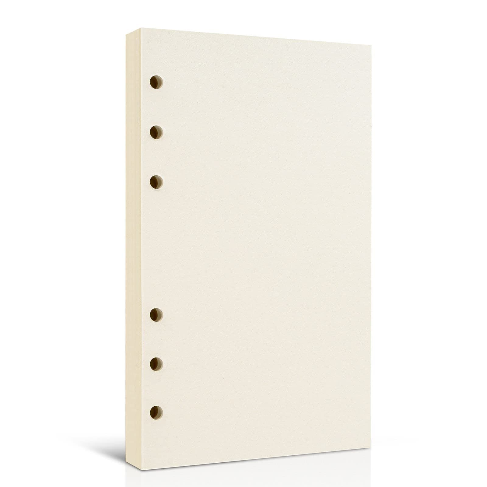 Refillable Blank Paper for 6-Ring Binders - A6 Size, 80 Sheets (160 Pages) - Ideal for Planners, Journals, Notebooks & Diaries