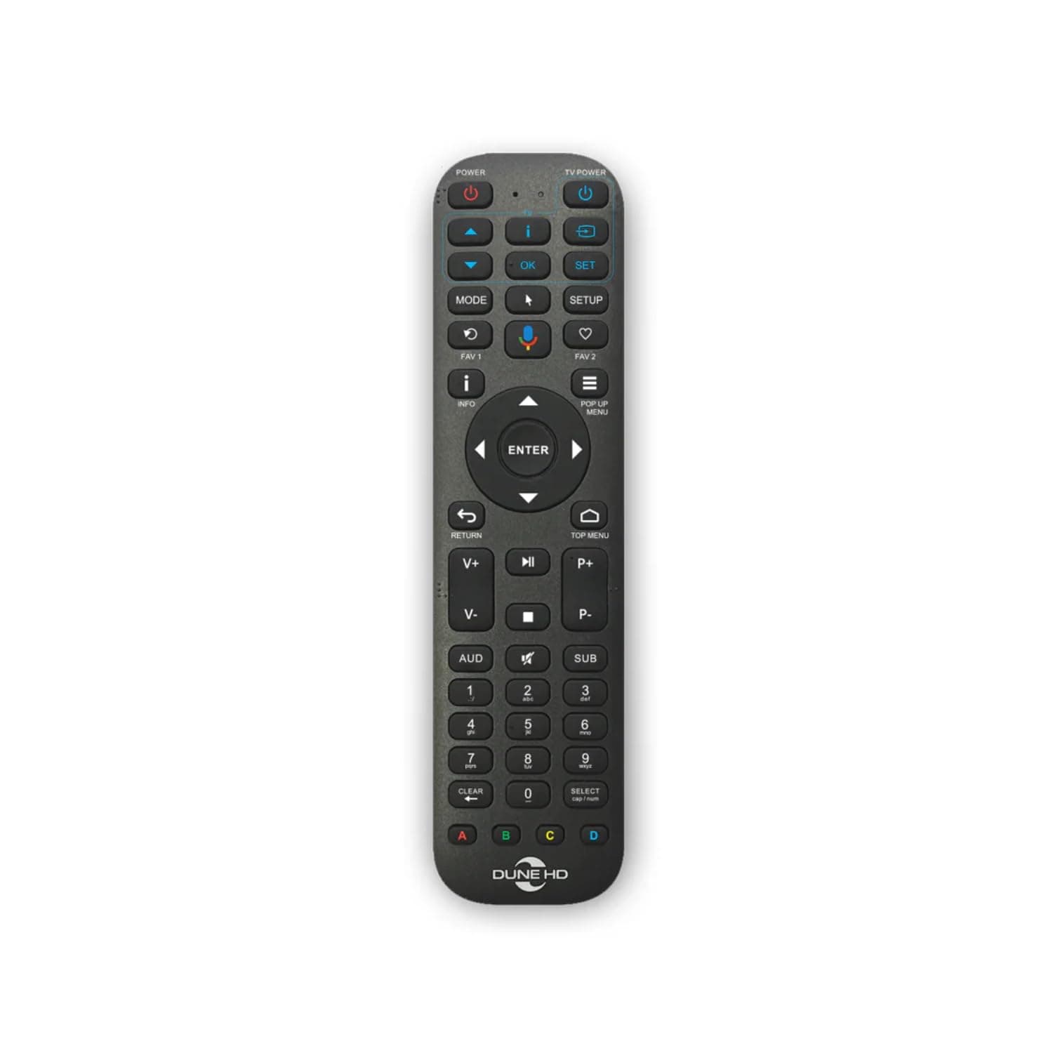 Dune HD Premium R4 Remote Control with Bluetooth, Backlight, Microphone, Air Mouse, Extended Button Set