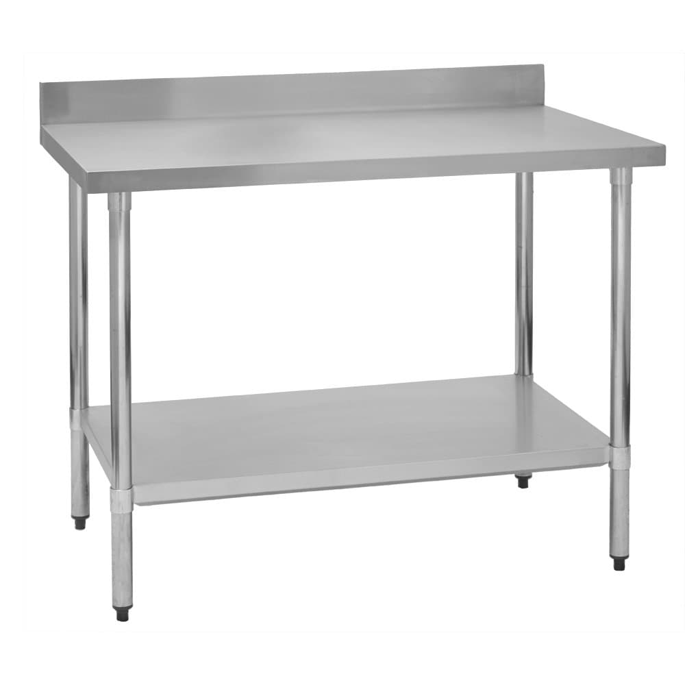 Fenix Sol Stainless Steel Commercial Kitchen Work Prep Table, 24" W x 36" L x 36" H, 4" Backsplash, NSF Certified