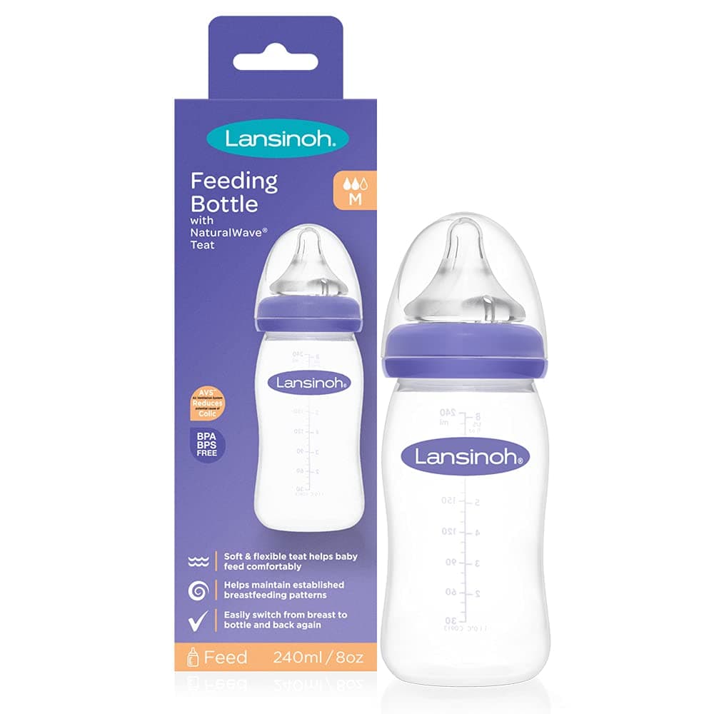 Lansinoh Feeding Bottle with NaturalWave Teat 240 ml