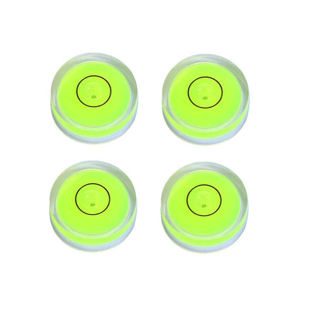 4 Pcs Small Circular Bubble Levels with Double-Sided Adhesive Bottom Mini Bubble Level Adhesive Spirit Level Measuring Tools (25x10mm)