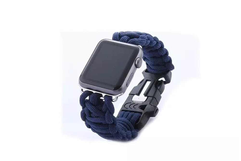 Apple Watch Band 42mm, AFLY 7 Strand 550 Paracord Loop replacement Bracelet Strap Band with Adapter Clasp for Apple Watch All Models
