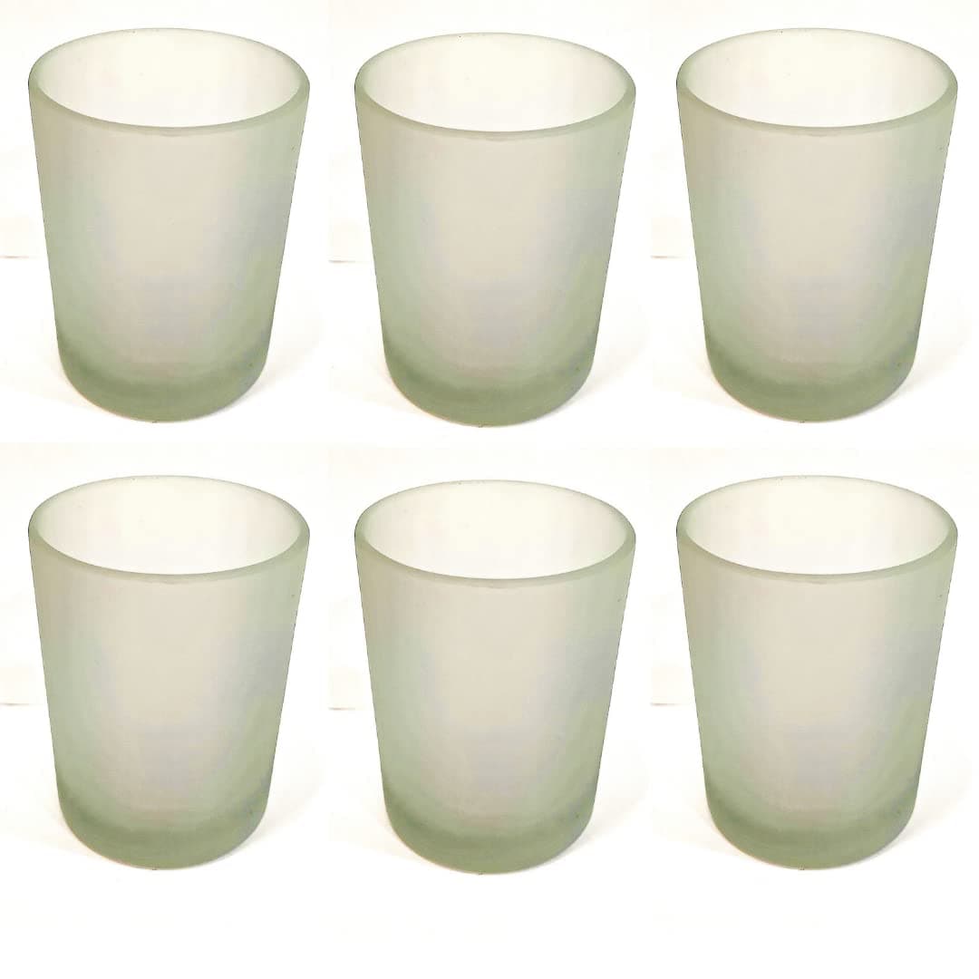 - Floryn Decor Empty Frosted Glass Jar | Empty Frosted Glass for Candles | Perfect Frosted Jar for Candle Making | With Individual 3 ply box- Capacity- 200 gm | Colour- Frost & Pack of 6