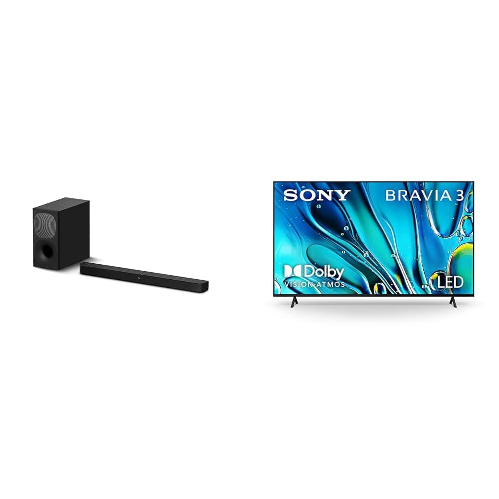 Sony 65 Inch 4K Ultra HD TV BRAVIA 3 LED Smart Google TV with Dolby Vision HDR and Exclusive Features for PlayStation®5 (K-65S30), 2024 Model HT-S400 2.1ch Soundbar