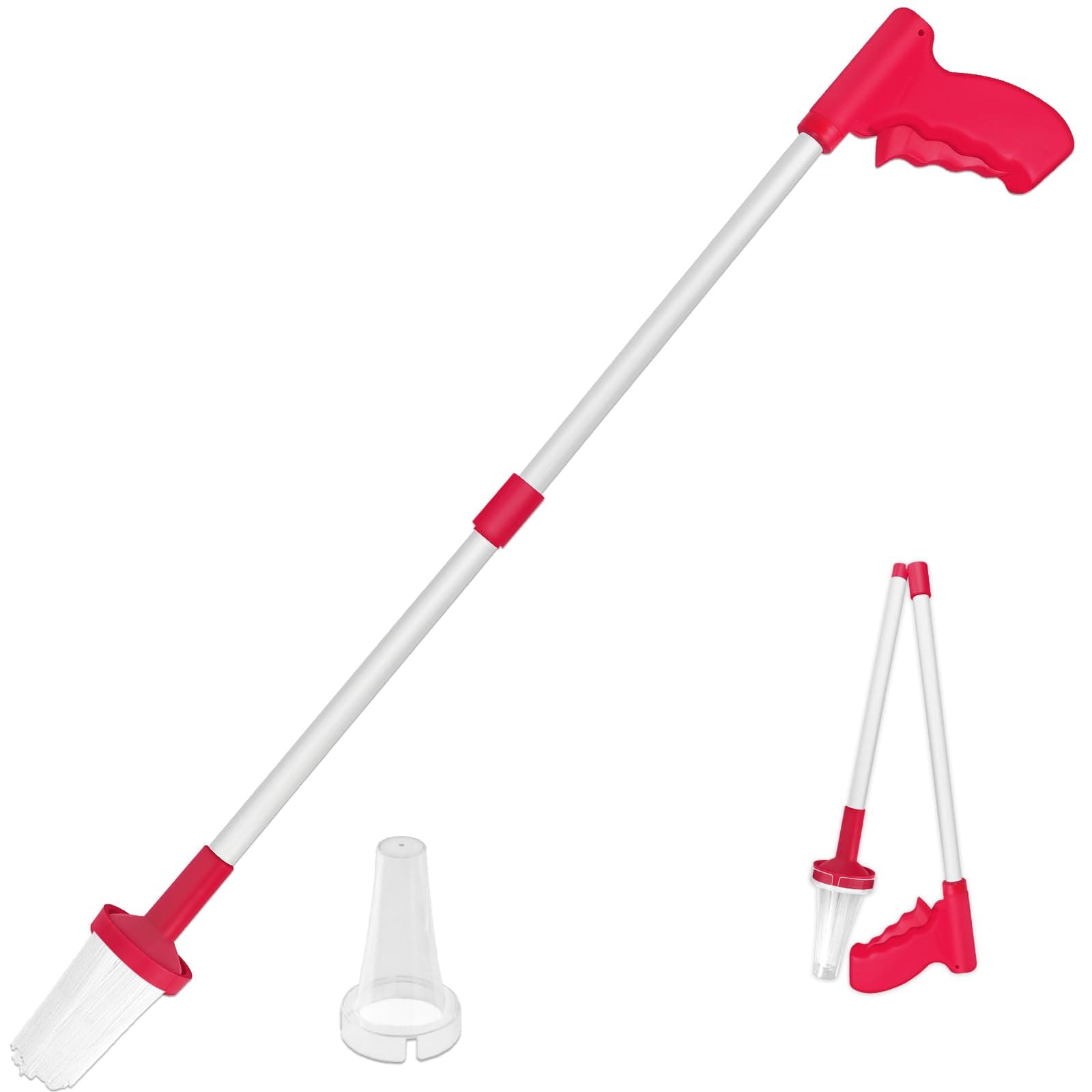 83cm Spider Catcher, Long-Handled Catch and Release,Easy Catch Multi Function Spider Catcher for Indoor/Outdoor Home Office Garden Camping Beach,Red