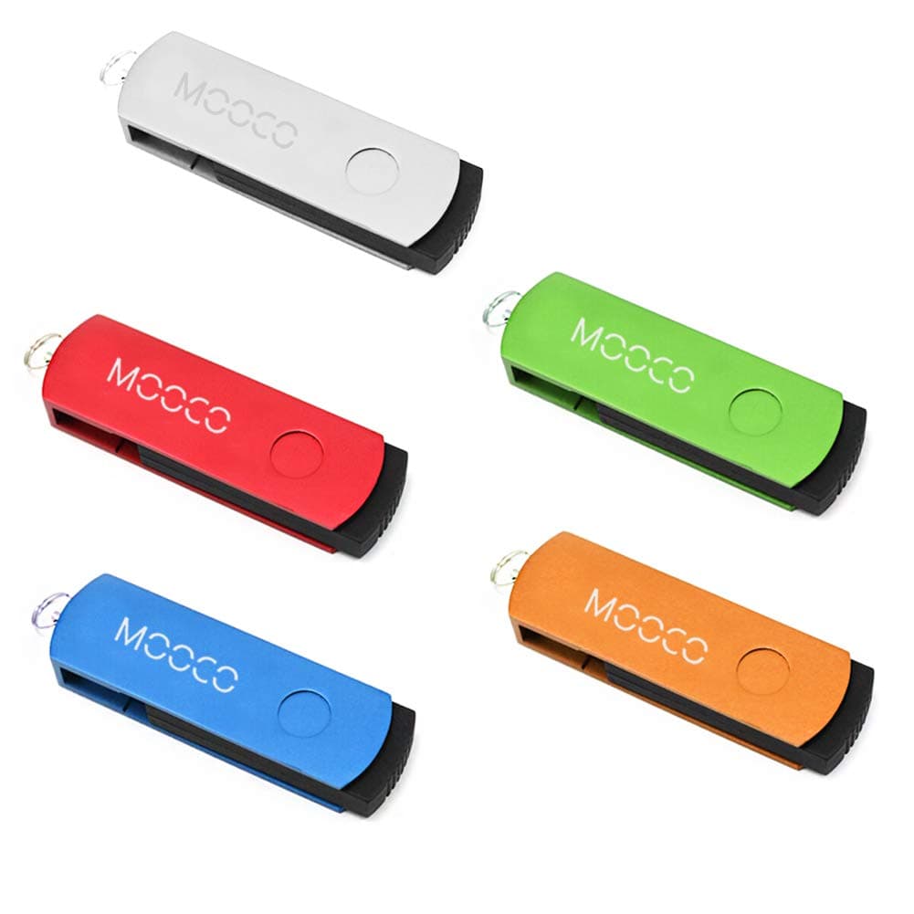 5 X MOOCO USB2.0 Flash Drive Metal Memory Stick Pen Drive Bulk Thumb Drives with Led Indicator-5pcs (32GB)