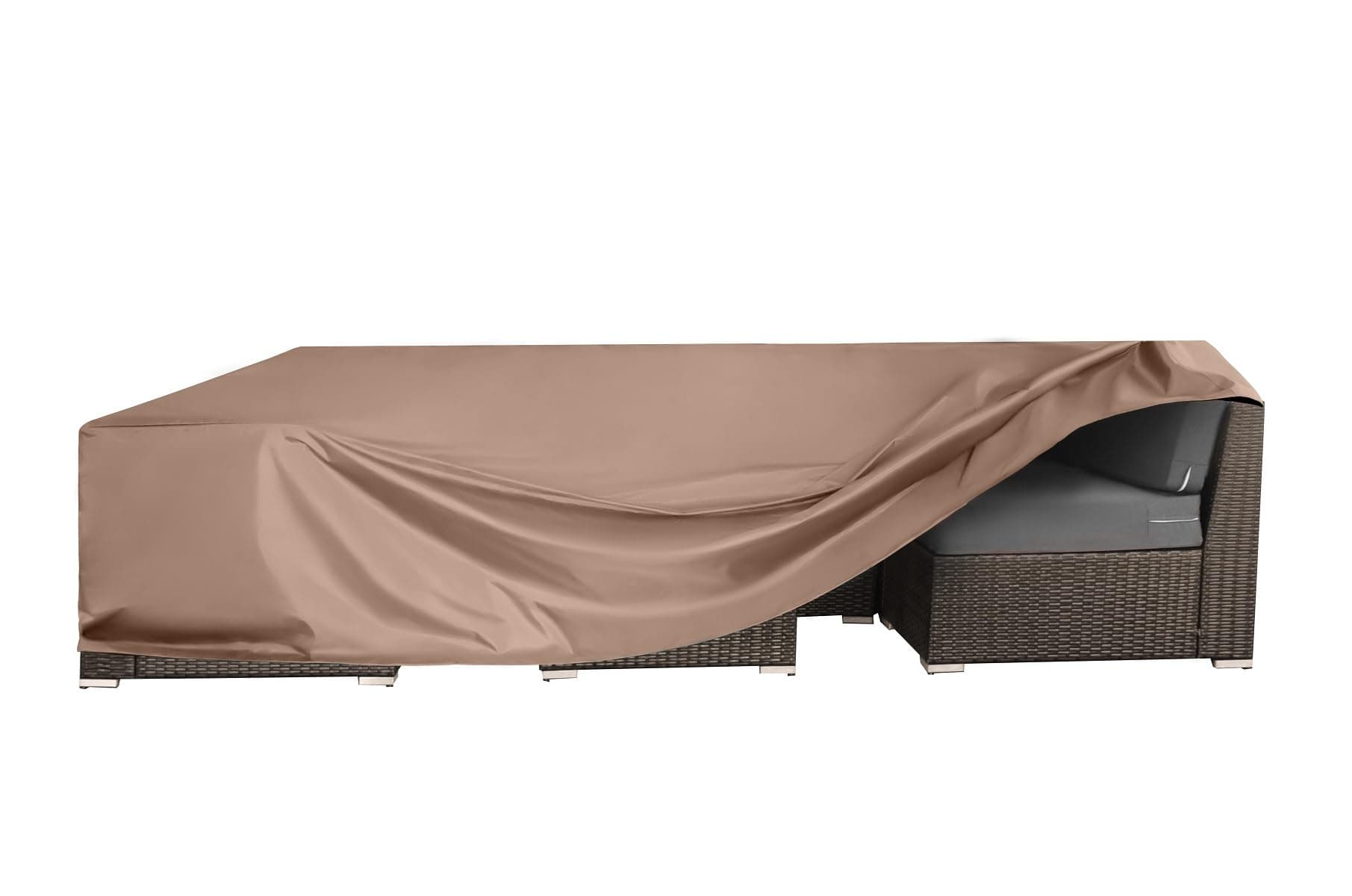 Patio Furniture Covers Waterproof Outdoor Furniture Cover Heavy Duty Outdoor Sectional Sofa Couch Cover Outside Dining Set Table and chairs Covers Heavy Duty 110" L x 74.5" W Brown