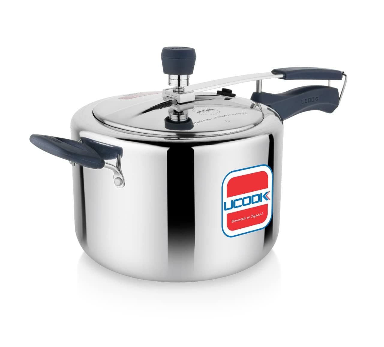 UCOOK CIBO X1 Aluminium Non-Induction Pressure Cooker with Silicone Handles, 5 Litre