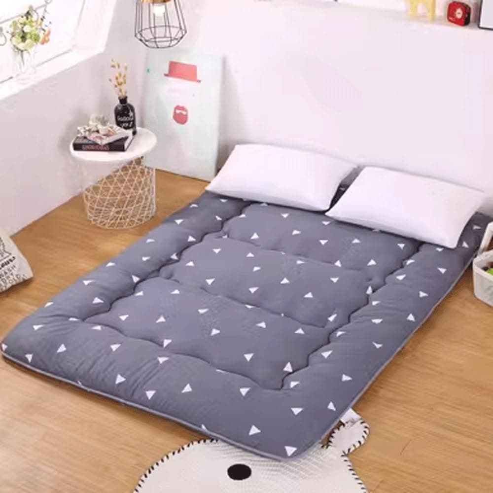 HhYyLr hypnos mattress Thickened Quilted Bed Roll Up Mattress Tatami Breathable Japanese Mattress Modern Foldable Double Mattress Available For All Seasons (Color : Triangle Ash, Size : 150cm*200cm)