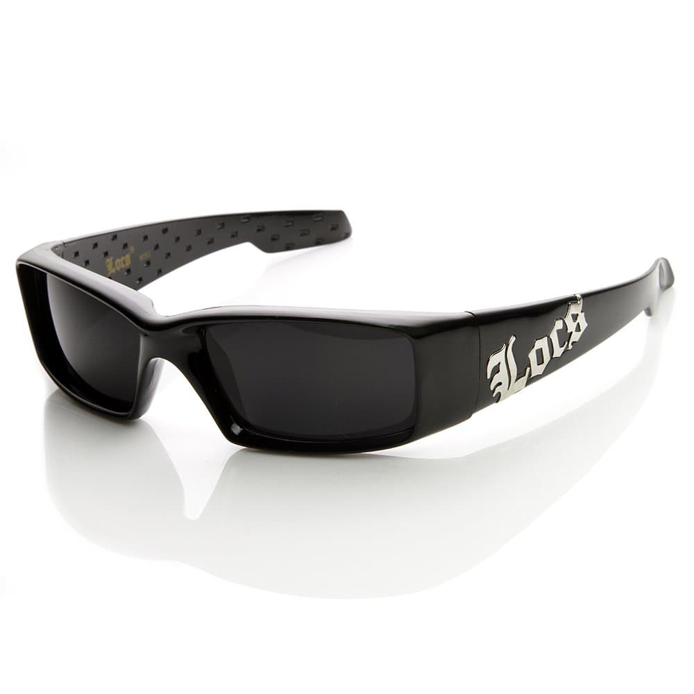 Locs Eyewear - Gangsta Shades LOCs Square Inset Lens Sunglasses (Bla...