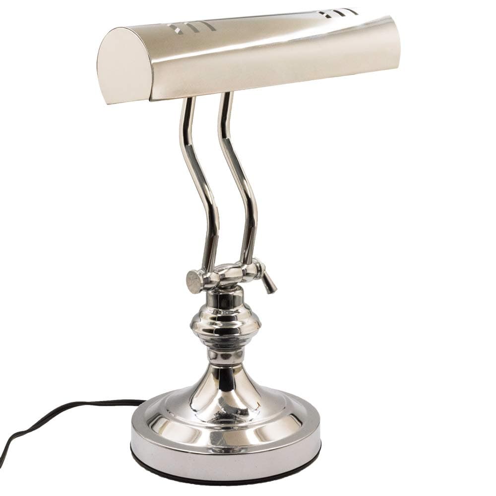 RUDY Piano Desk Lamp 15"H, Polished Silver Finish- Elegant Home Accent and Perfect Gift SL002A