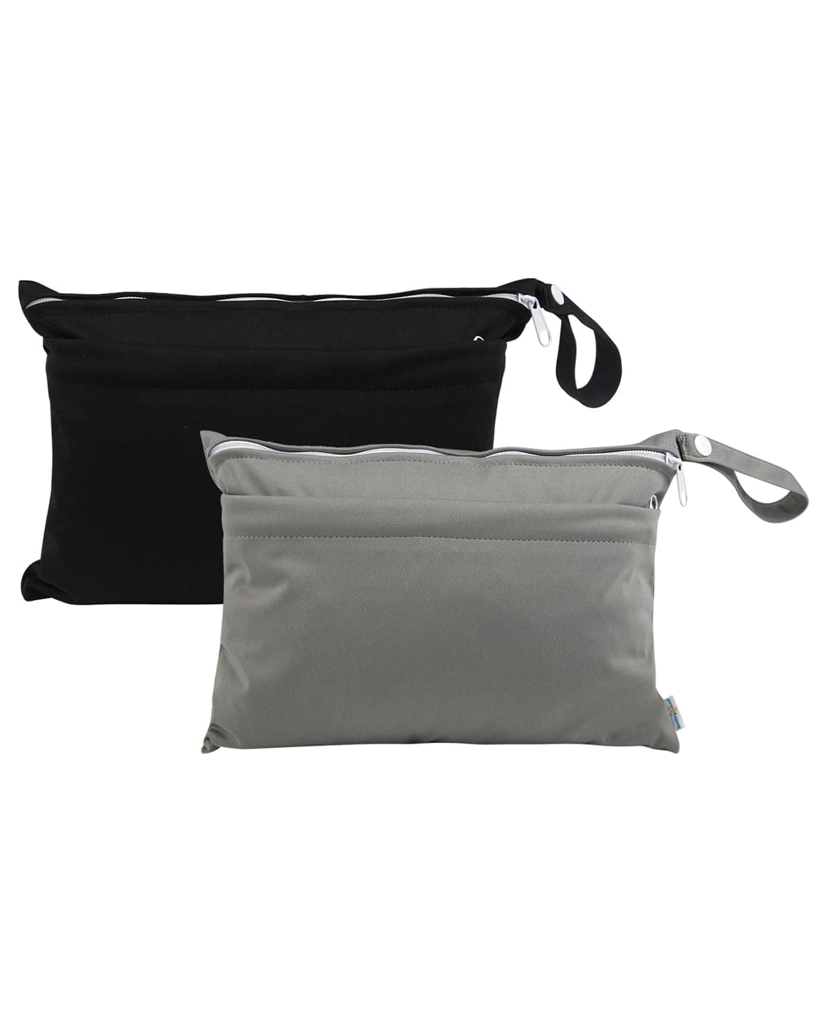 Wet Dry Bags for Baby Cloth Diapers, Washable Travel Bags, Beach, Pool, Gym Bag for Swimsuits & Wet Clothes with Two Zippered Pockets 2 Pack Small Size 2LNS01