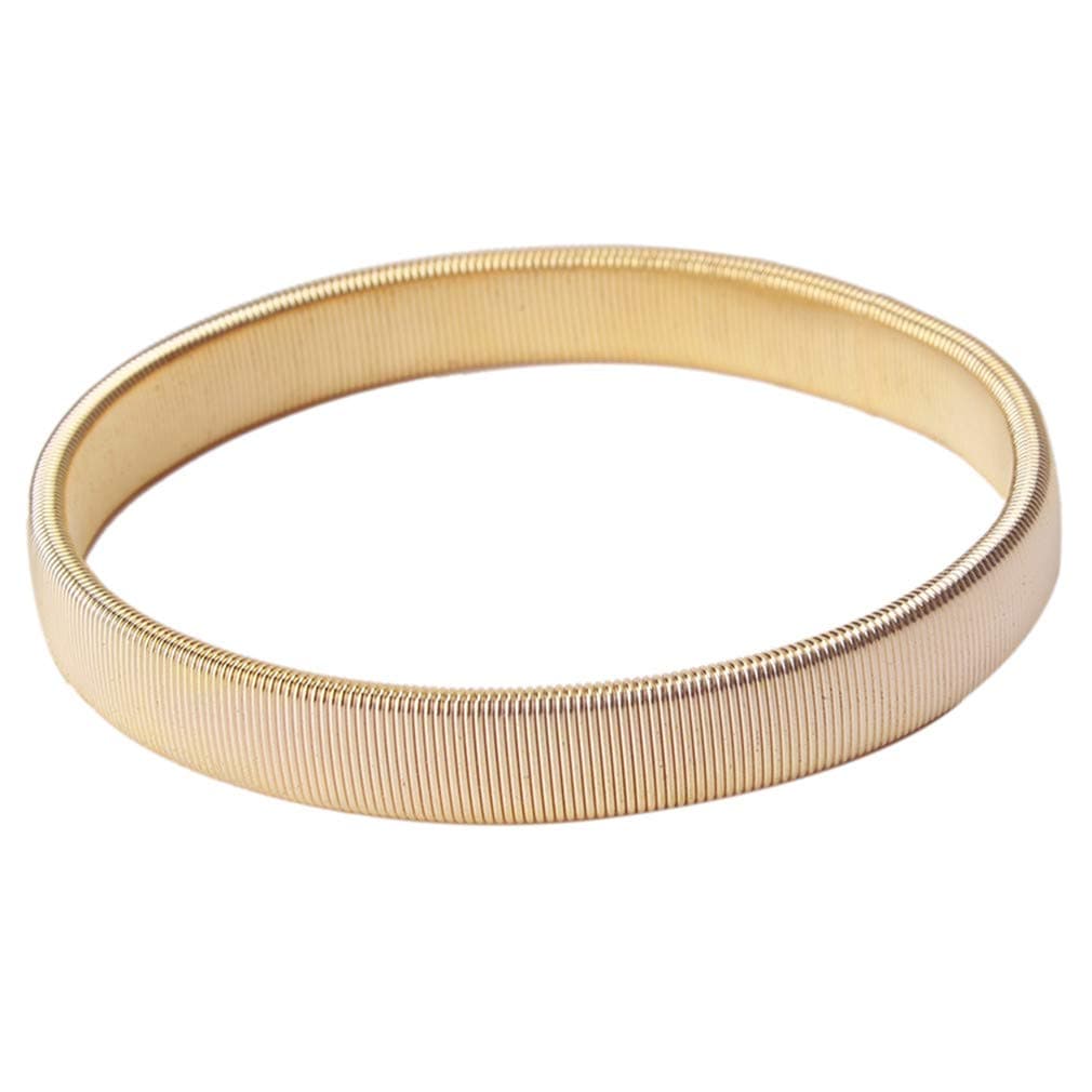 SUNSKYOO 1 PC Elastic Bracelet Men Shirt Sleeve Holders Elasticated Non-Slip Metal Armband Bracelet,Gold