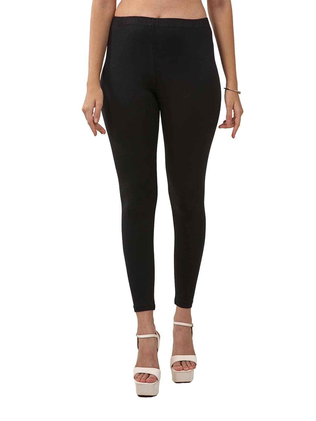 Women's Skinny Fit Leggings (LYRA AL Legg Black 11_Black_Free Size)
