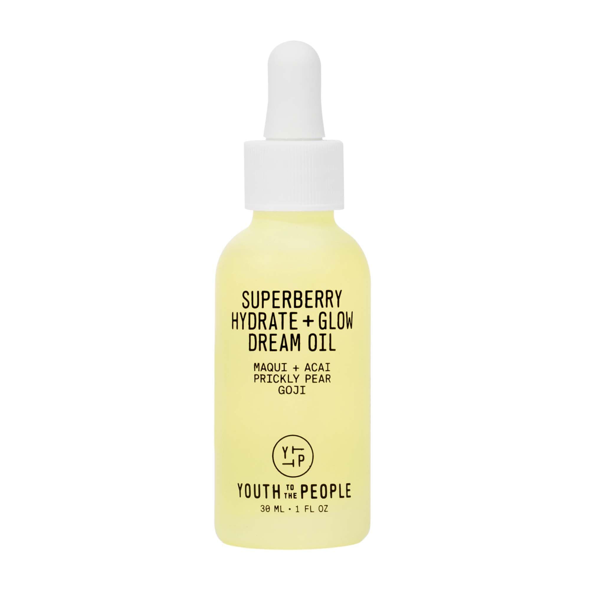 Superberry Hydrate + Glow Dream Face Oil - Revives Dull + Dry Skin, Boosts Radiance, Hydrating, Ultra-Lightweight Formula, Vitamin C, Squalane, Omega Oils, Vegan - 1 fl oz