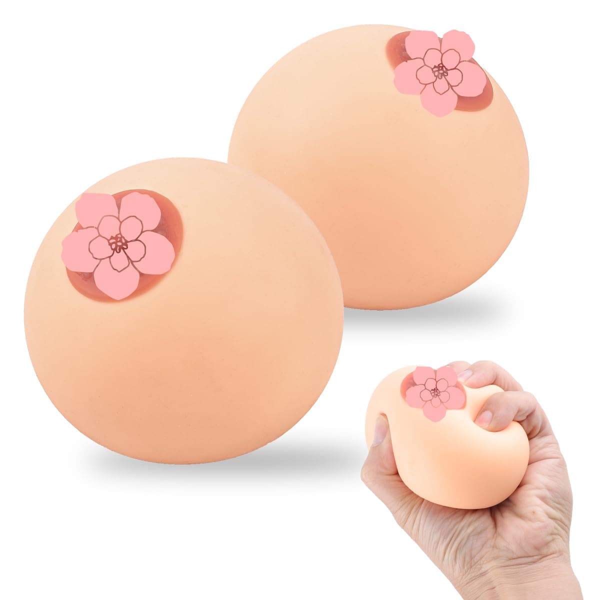 Pandahero 2 Pack Squishy Stress Balls - Funny Gifts for Adults, Perfect for Him