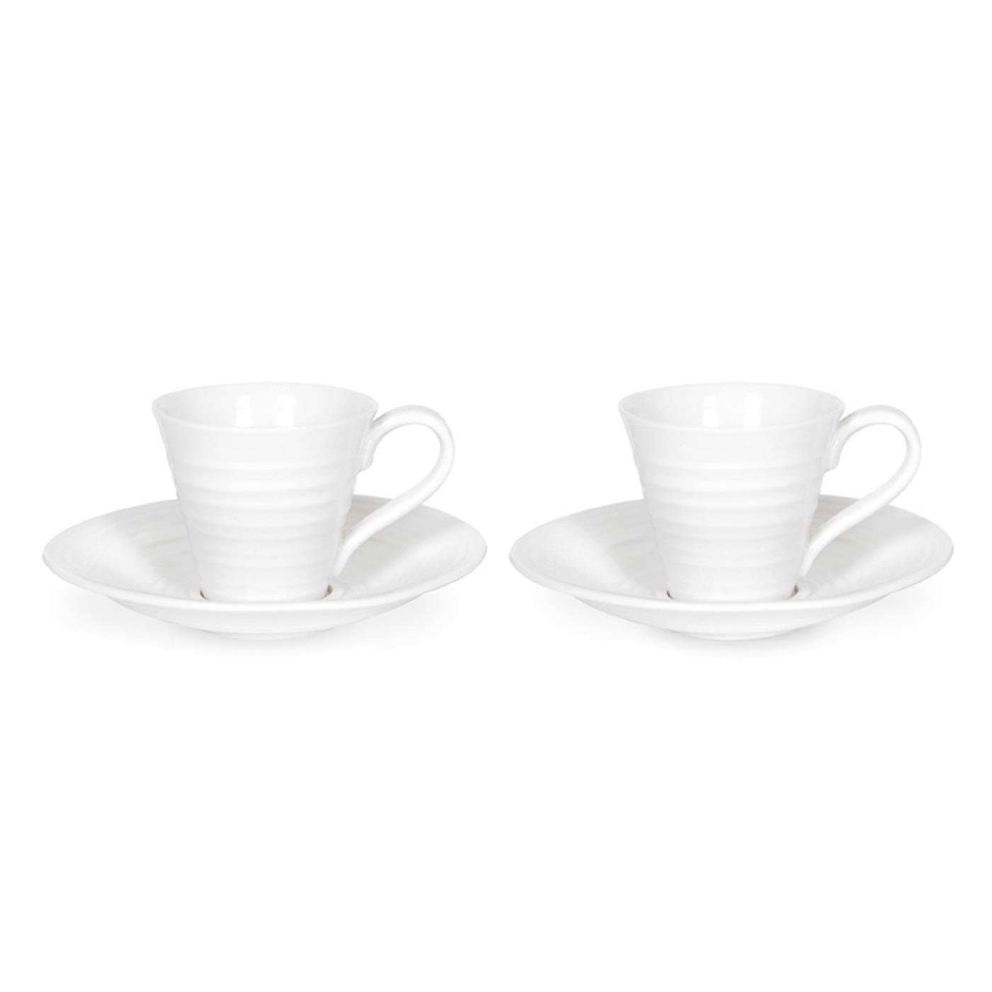 Home & Gifts CPW76842-X Espresso Cup and Saucer, Porcelain, White, 22 x 22 x 6.5 cm