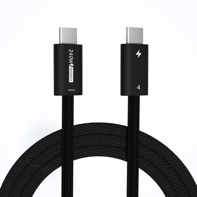 Thunderbolt 4 USB-C Cable - 240W Power Delivery, 8K 60Hz, Aluminum Alloy, Braided Design