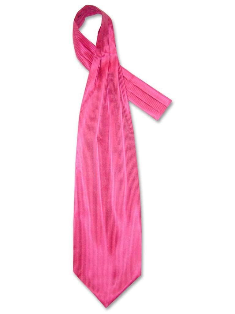Antonio Ricci ASCOT Solid HOT PINK FUCHSIA Ribbed Color Cravat Men's Neck Tie