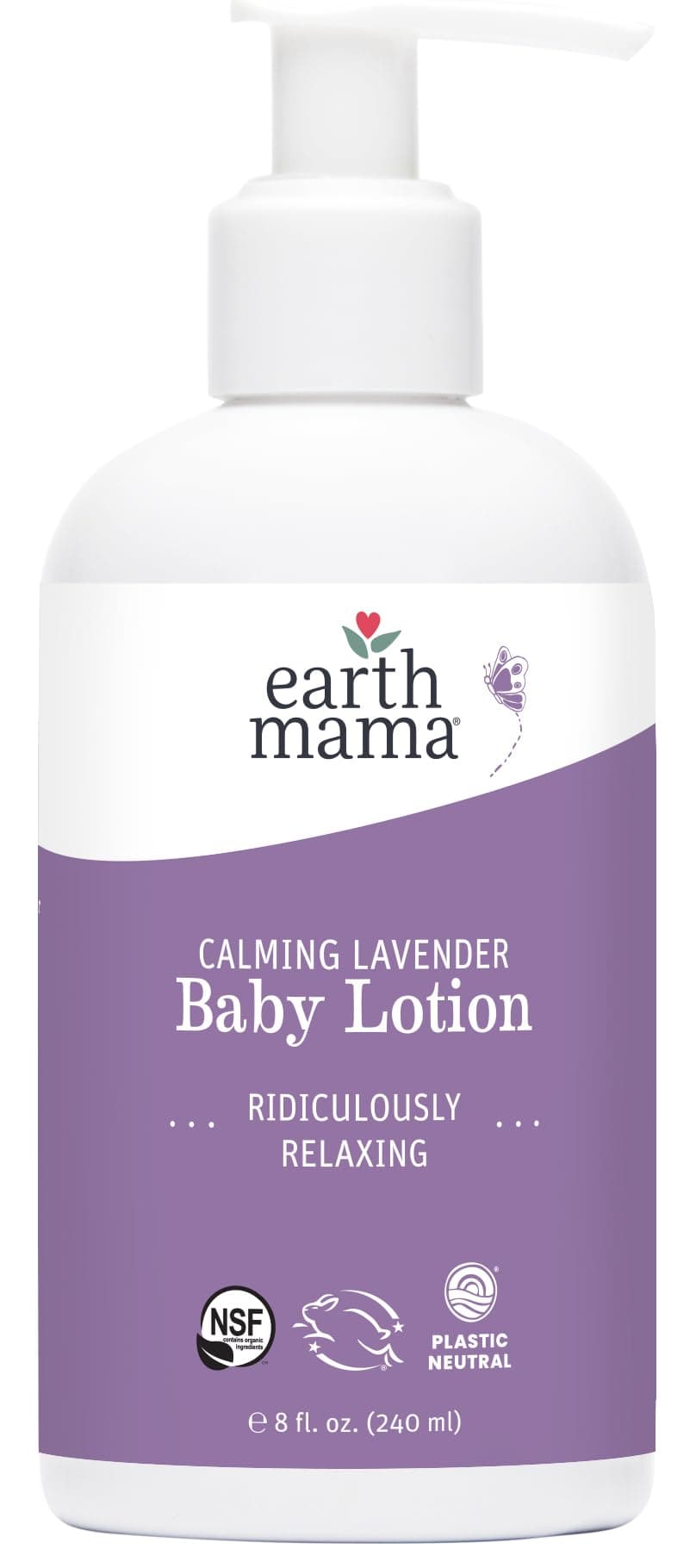 Calming Lavender Baby Lotion for Dry Skin, Calendula Cream for Newborn Skin Care, Organic Moisturizer for Children with Aloe Juice, Rooibos, & Shea Butter, Lavender Lotion, 8 Fl Oz
