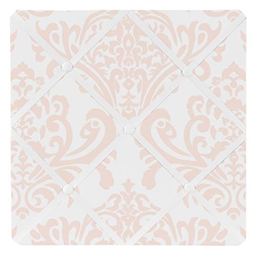 Blush Pink Damask Fabric Memory/Memo Photo Bulletin Board for Amelia Collection