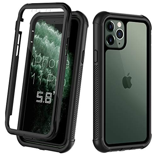 iPhone 11 Pro case, Full-Body Heavy-Duty Protection with Built-in Screen Bumper Protector 360 Protective Shockproof Rugged Cover for iPhone 11 Pro (5.8 inch) (Black)