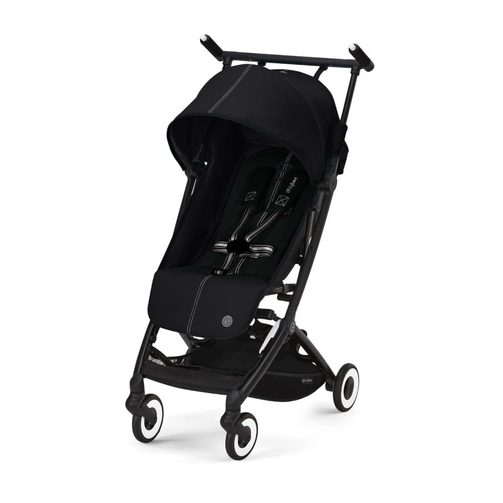 CYBEX Libelle 2 Stroller, Ultra-Lightweight Stroller, Small Fold Stroller, Carry-On Luggage Compliant, Compact Stroller, Fits CYBEX Car Seats (Sold Separately), Infants 6 Months+, Moon Black