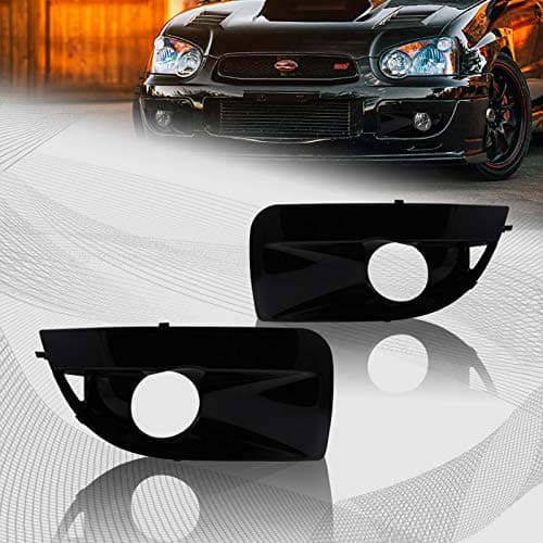 EPARTS New Black Bumper Driving Fog Light Bezel Cover Replacement Fit for 2004-2005 Subaru Impreza WRX STI Pair
