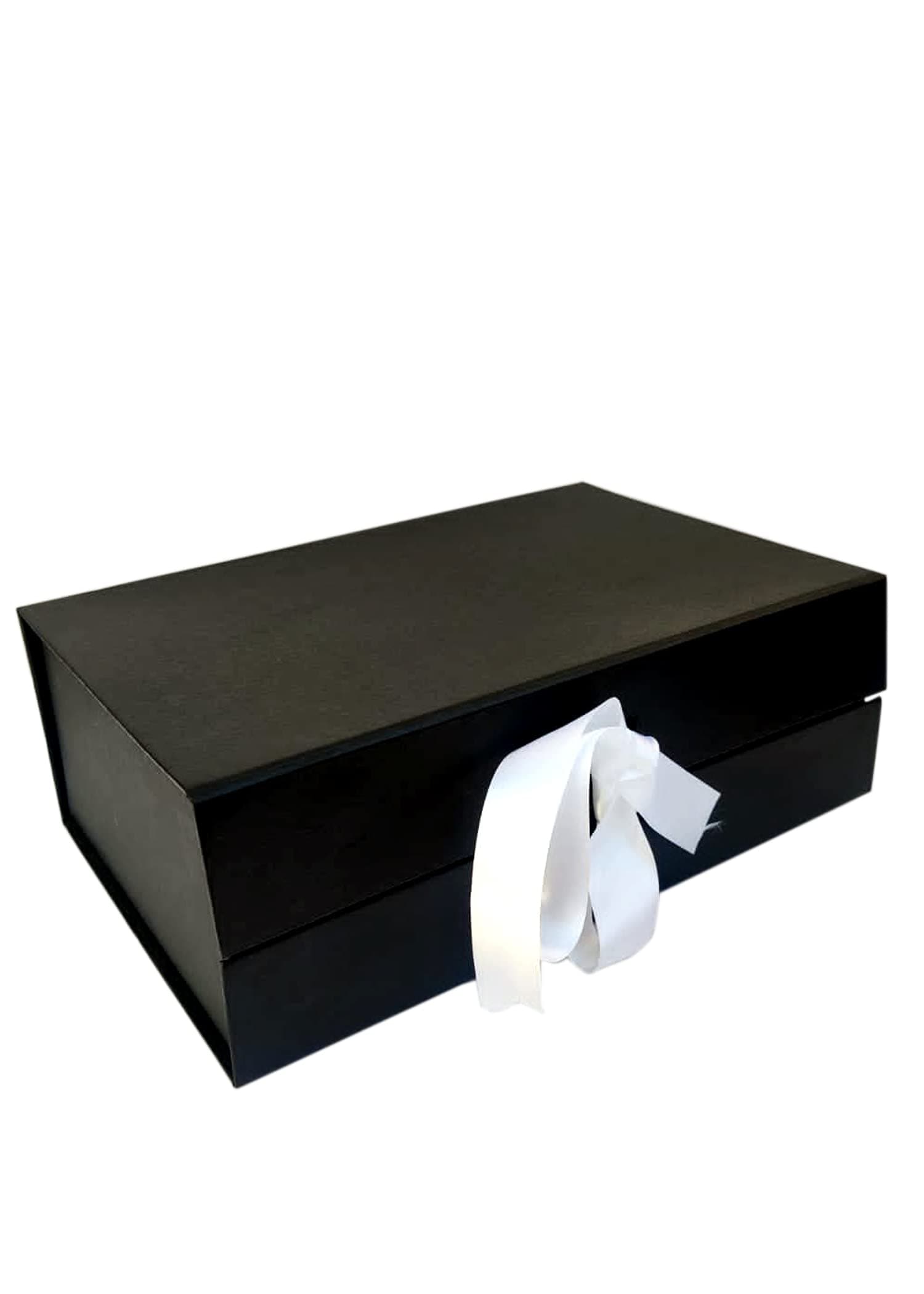 ACL Creations Cardboard Gift Box for Wedding Packaging, Birthday Hamper, Diwali Hampers, Corporate Gifting (Hamper Box With Magnet & Ribin Black Color)