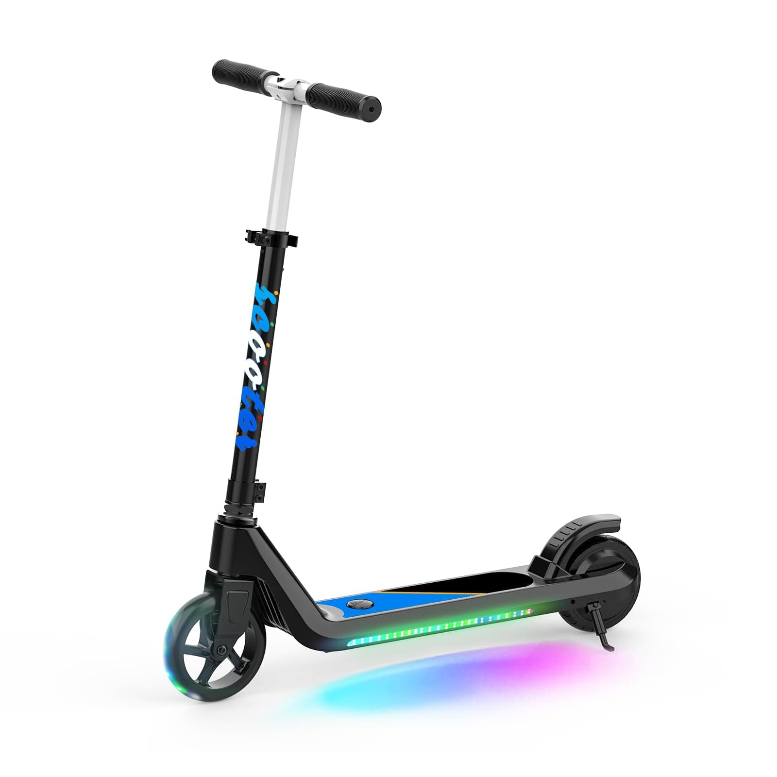 Electric Scooter for Kids Age 6-10, Kick-Start Boost Scooter with Adjustable Speed and Height, Flash Wheel & Deck Lights