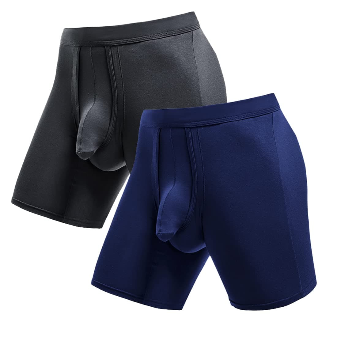 Men's Underwear Boxer Briefs Anti-Chafing Long Leg Mens Boxer Briefs Tagless Boxer Briefs Separate Pouch