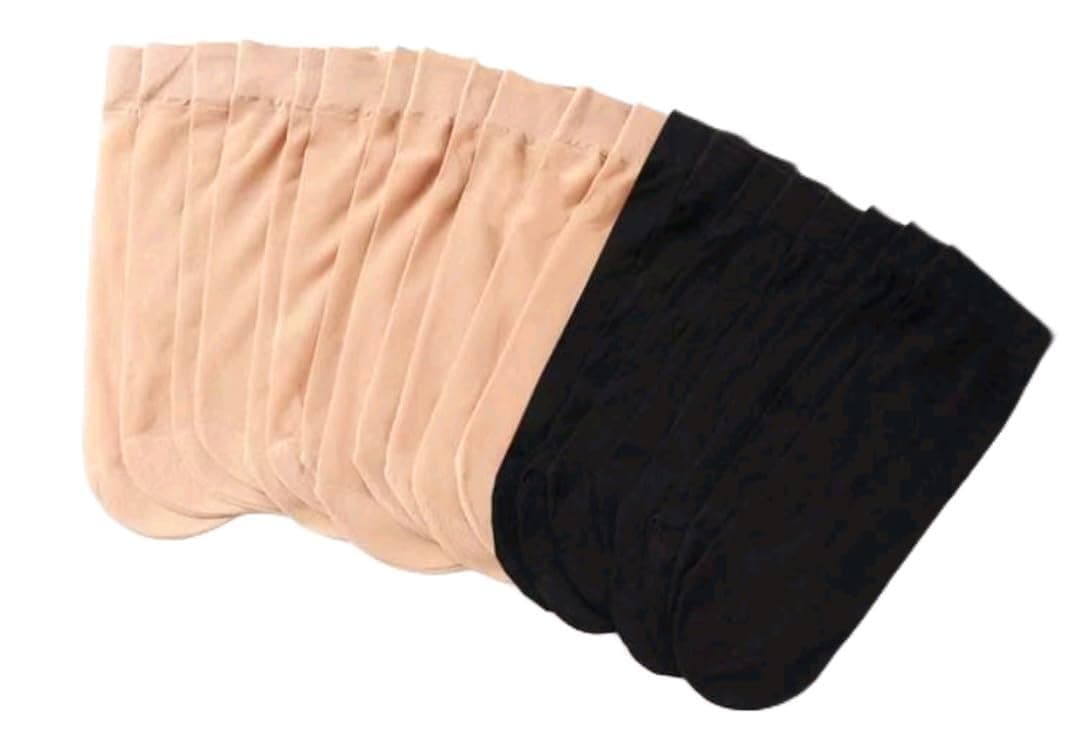 generic10 pairs sheer ankle socks for women, multicolor, beige and black Anti-Hook nylon socks for daily use.